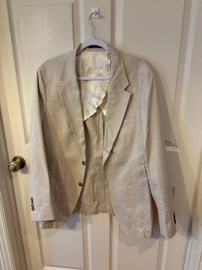 Todd Snyder Cream Sport Coat with Tortoiseshell Buttons Sz 40R. NWOT